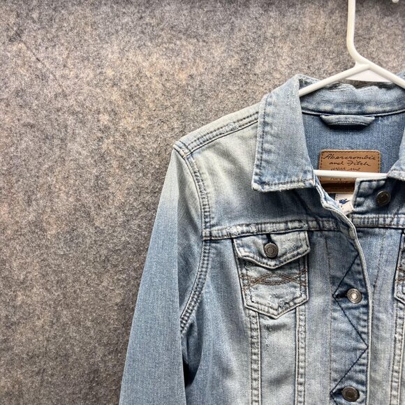 Abercrombie & Fitch Jacket Women Large Ladies Blue Denim Casual Cotton Vtg - Picture 3 of 12